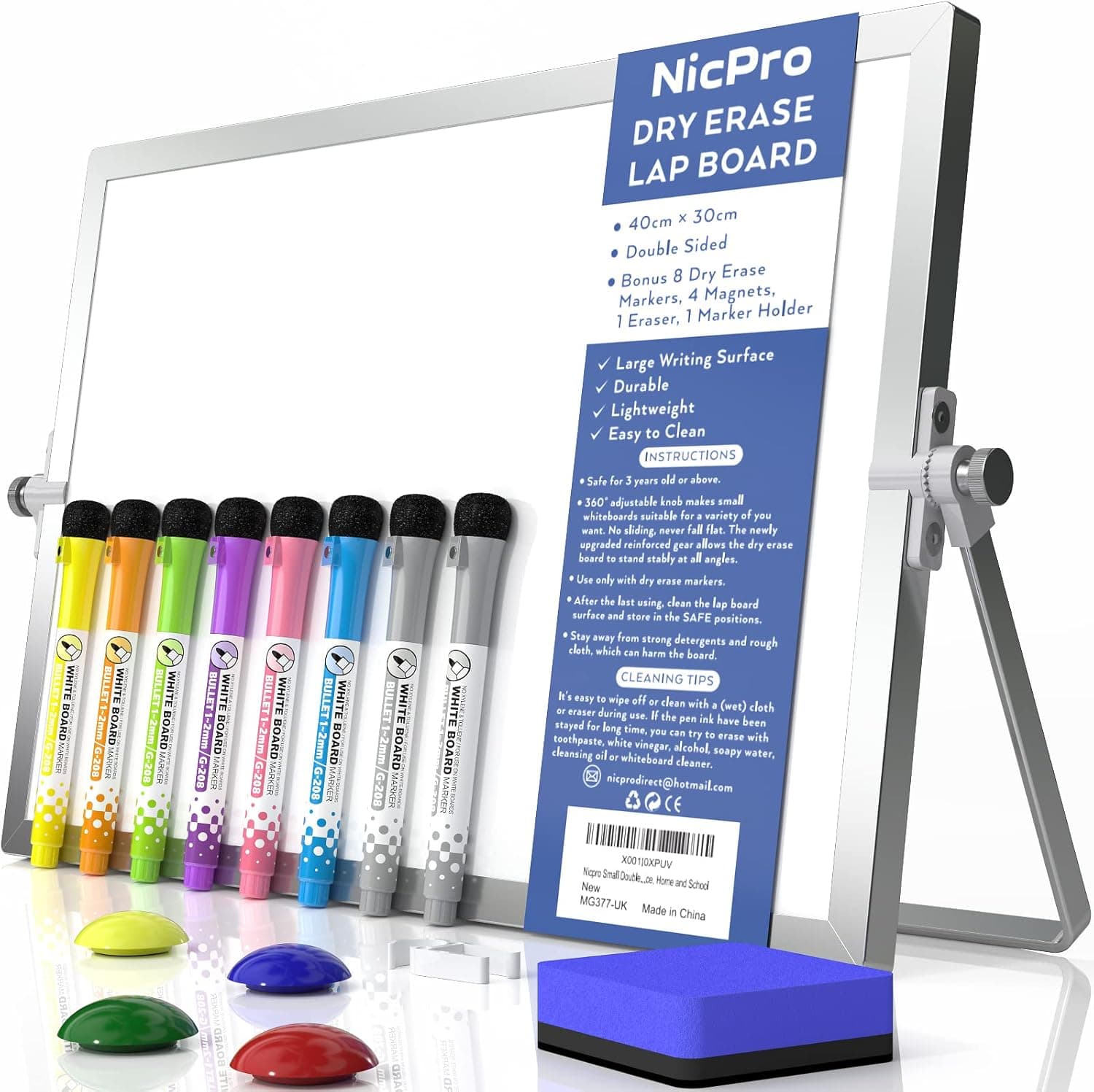 Nicpro Dry Erase Mini Whiteboard A3