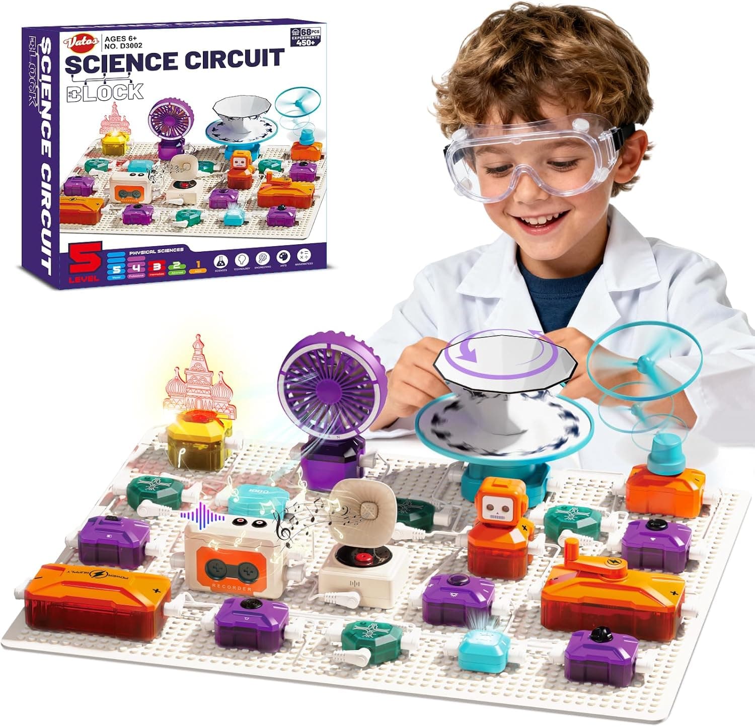 Vatos Science Circuit Block Kit - 450+ Electronics Experiments