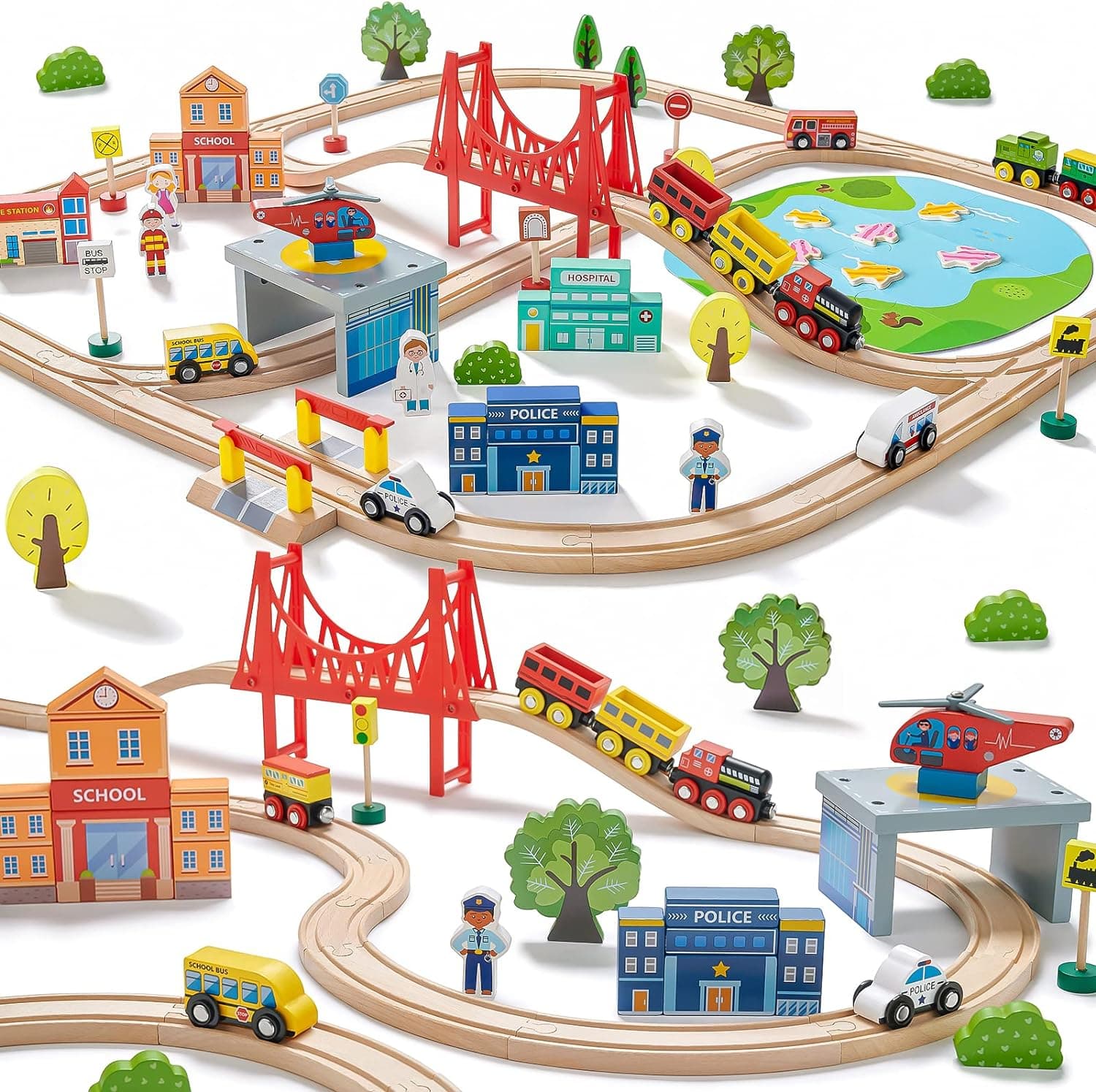 Tiny Land Wooden Railway Kit