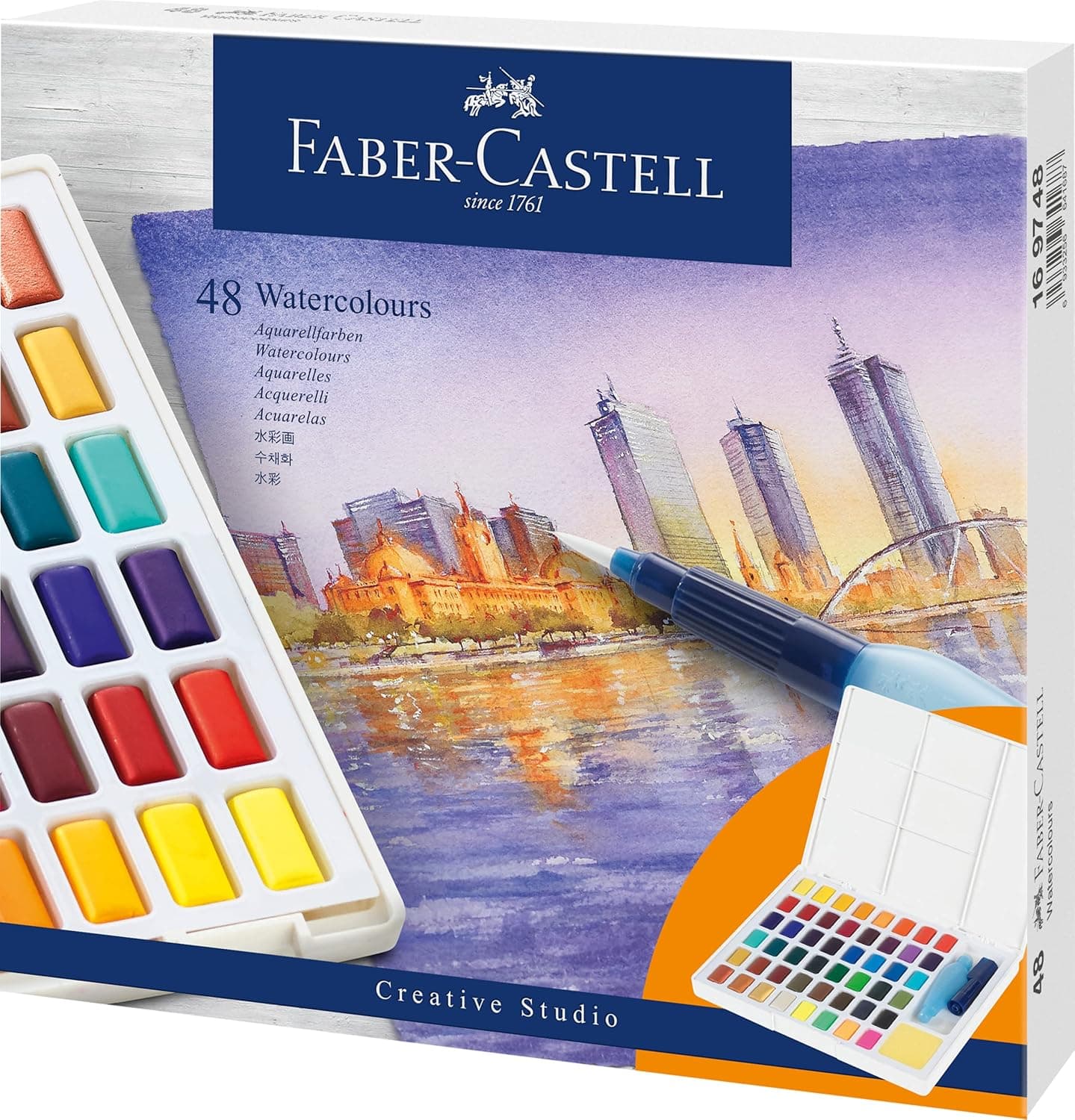 Faber-Castell Watercolour Palette Paint Set — 48 Half Pans